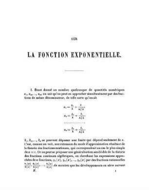 Sur la fonction exponentielle.
