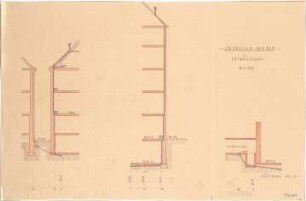 Fischer, Theodor; Würzburg, Münsterplatz; Sparkasse - Kanalisationsplan