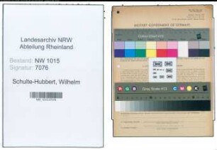 Entnazifizierung Wilhelm Schulte-Hubbert , geb. 19.05.1896 (Kaufmann)