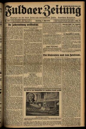 Erste Ausgabe vom Sonntag, den 03. Mai 1931.
