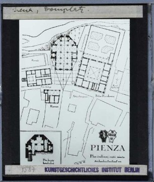 (Grundrisszeichnung),Pienza, Piazza Pio II
