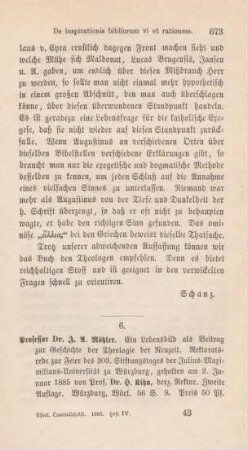 673-675 [Rezension] Kihn, Heinrich, Professor Dr. J. A. Möhler