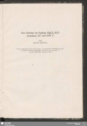 Die Dichte im System MgCl2-H2O zwischen 20° und 160° C