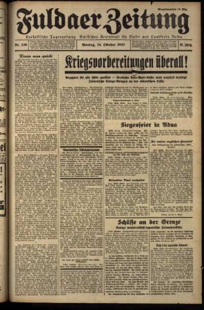 Ausgabe vom Montag, den 14. Oktober 1935.