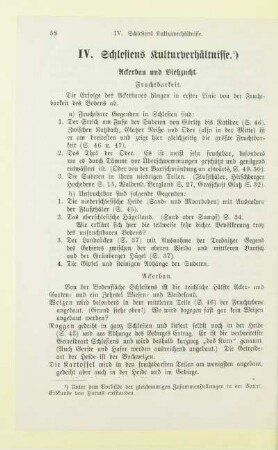 IV. Schlesiens Kulturverhältnisse