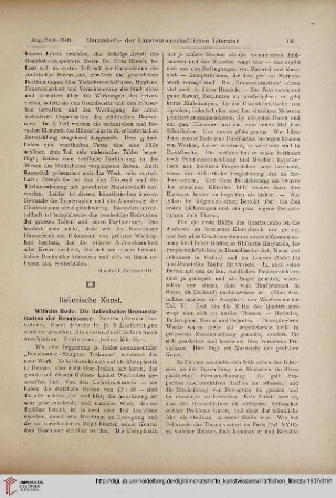 [Rezension von: Wilhelm Bode, Die italienischen Bronzestatuetten der Renaissance]