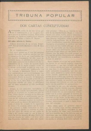 Tribuna Popular : Dos cartas conceptuosas