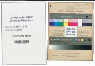 Entnazifizierung Berta Kuhlmann , geb. 28.09.1889 (Prokuristin)