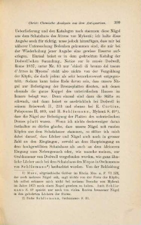 Chemische Analysen aus dem Antiquarium