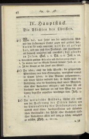 IV. Hauptstück. Die Pflichten des Christen