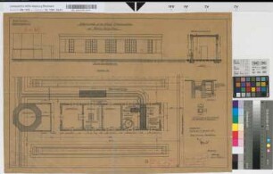 Luftpressanlage für den Güterzug-Lokomotivschuppen auf Bahnhof Hamm: Ansicht, Grundriß, Schnitt, M. 1:50 Hgl, Sknr.: 2, Fanr.: 1, Bunr.: 10