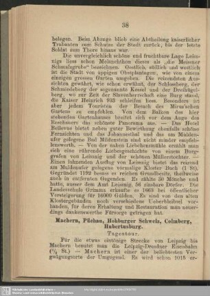 Machern, Püchau, Hohburger Schweiz, Colmberg, Hubertusburg