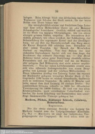 Machern, Püchau, Hohburger Schweiz, Colmberg, Hubertusburg