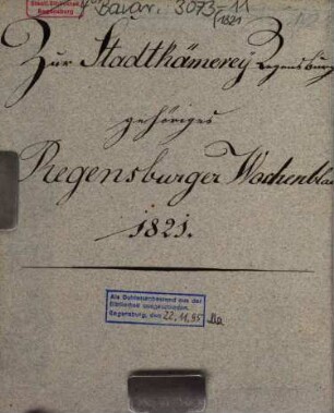 Regensburger Wochenblatt. 11. 1821