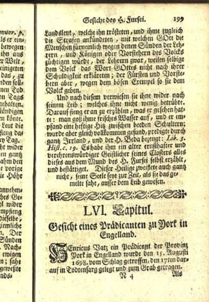 LVI. Capitul. Gesicht eines Prädicanten zu York in Engelland.