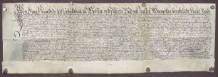 Gültbrief des Georg Heinold und seiner Frau Margarethe von Dillstein gegen die geistliche Verwaltung von Pforzheim