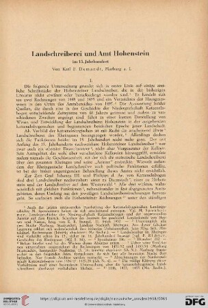 58: Landschreiberei und Amt Hohenstein im 15. Jahrhundert