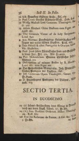 Sectio Tertia.