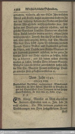 Vom Jahr 1741