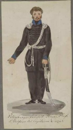 1. Uniform des Kapitäns d'Azur, Petersburger freiwilliges Husarenregiment, 1813/14