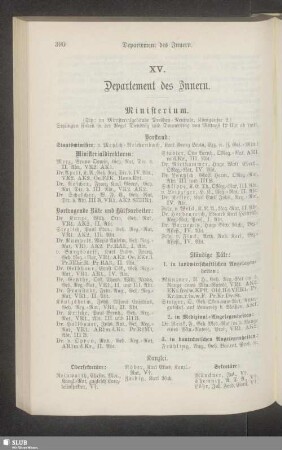 XV. Departement des Innern