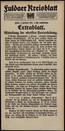 Zweite Ausgabe vom Donnerstag, den 04. Februar 1915.