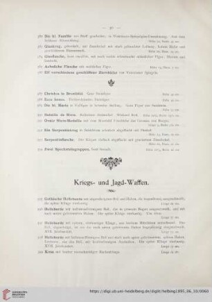 Kriegs- und Jagd-Waffen (Nr. 395-478)