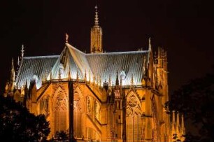 Frankreich. Lorraine. Moselle. Metz. Kathedrale Saint Etienne im Abendlicht