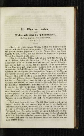 Was wir wollen : oder: Nichts geht über die Schulmeisterei ; (aus dem Tagebuche eines Schulmeisters)