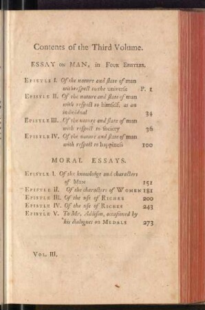 Content of the Third Volume