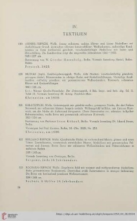 IV. Textilien (Nr. 119 - 125)