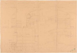 Fischer, Theodor; München - Westend, Bergmannstr.; Ledigenheim - Treppen - Anfänger im EG (Grundrisse, Ansichten)