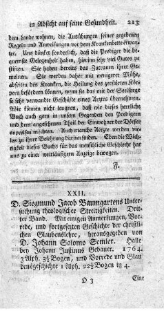 Untersuchung theologischer Streitigkeiten. Bd.3.