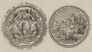 Bildnis von Evgenivs Franciscvs, Herzog von Sabavdiae und Lvdovicvs Wilhelmvs von Baden und Iohann Fürst von Marleburg