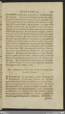 CCV. De Nicodemo Frischlino, & literarum quodam studioso Sabaudo