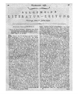 Almanach für Aerzte und Nichtärzte. Auf das Jahr 1790. Hrsg. v. C. G. Gruner. Jena: Cuno 1790