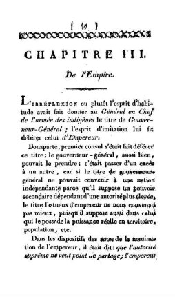 Chapitre III. De l'Empire.
