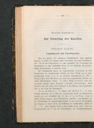Zweiter Abschnitt. Der Umschlag des Kapitals