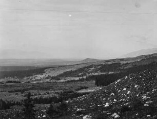 Landschaft : Blick über eine bewaldete Landschaft