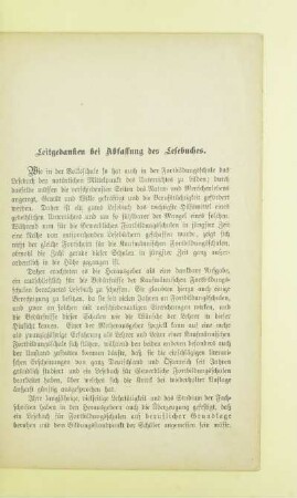 Leitgedanken bei Abfassung des Lesebuches