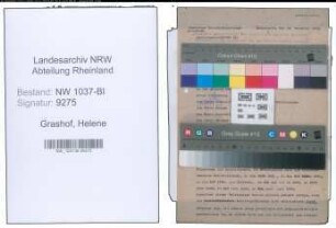 Entnazifizierung Helene Grashof , geb. 01.01.1902 (Postsekretaerin)