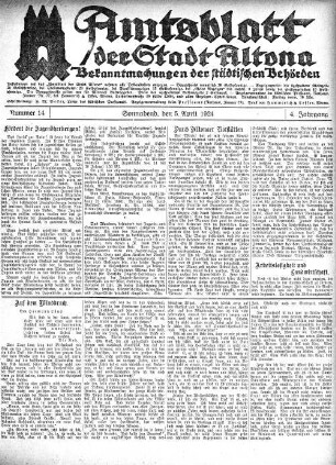 Nummer 14 : Sonnabend, den 5. April 1924