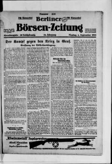 Berliner Börsen-Zeitung, Abendausgabe