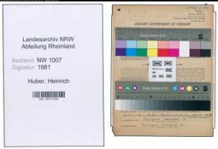 Entnazifizierung Heinrich Huber , geb. 29.03.1892 (Kaufmann)