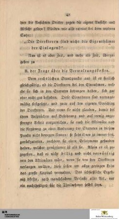 II. Die Verwaltungskosten