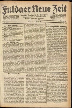 Ausgabe vom Mittwoch, den 07. Juni 1922.