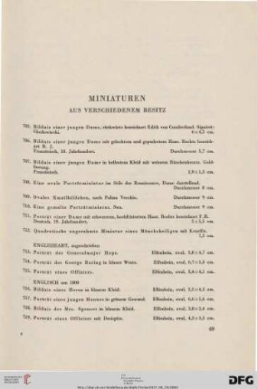 Miniaturen (Nr. 705-807)
