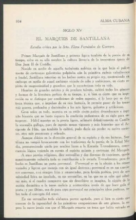 El Marqués de Santillana : Estudio crítico por la Srta. Elena Fernández de Guevara