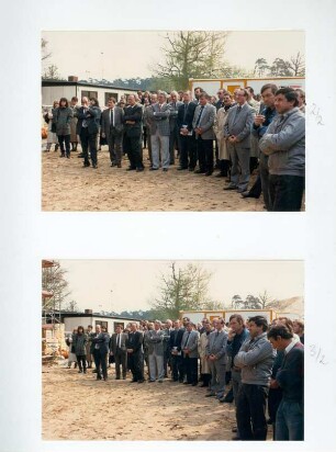 Verwaltungsgebäude Gehespitz, Grundsteinlegung und Richtfest, 18.04.1989