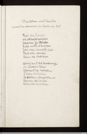 Menschen und Kinder : [SW I: H4]; [SW I, S. 45/117]